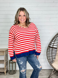 "First Alert" Stripe Sweater