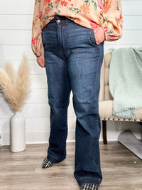 *3 Lengths* Judy Blue Seven Ways Til Sunday Double Button Wide Leg Trouser