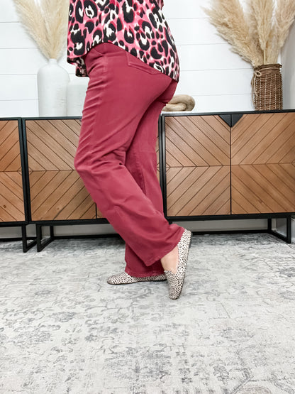 Judy Blue Burgundy Front Seam Straight Leg Jeans