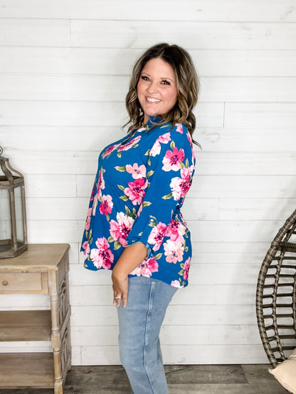 "Lavery" 3/4 Sleeve Split Neck Tops