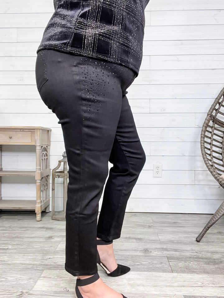 Judy Blue Black Rhinestone Slim Fit Jeans