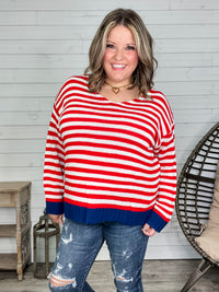 "First Alert" Stripe Sweater