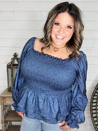 "Swiftly" Sparkle Peplum Top
