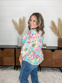 Dear Scarlett "Dorado" 3/4 Sleeve Split Neck