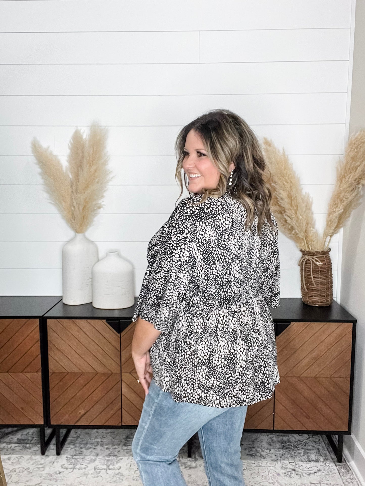 "Moment" V Neck 3/4 Bell Sleeve