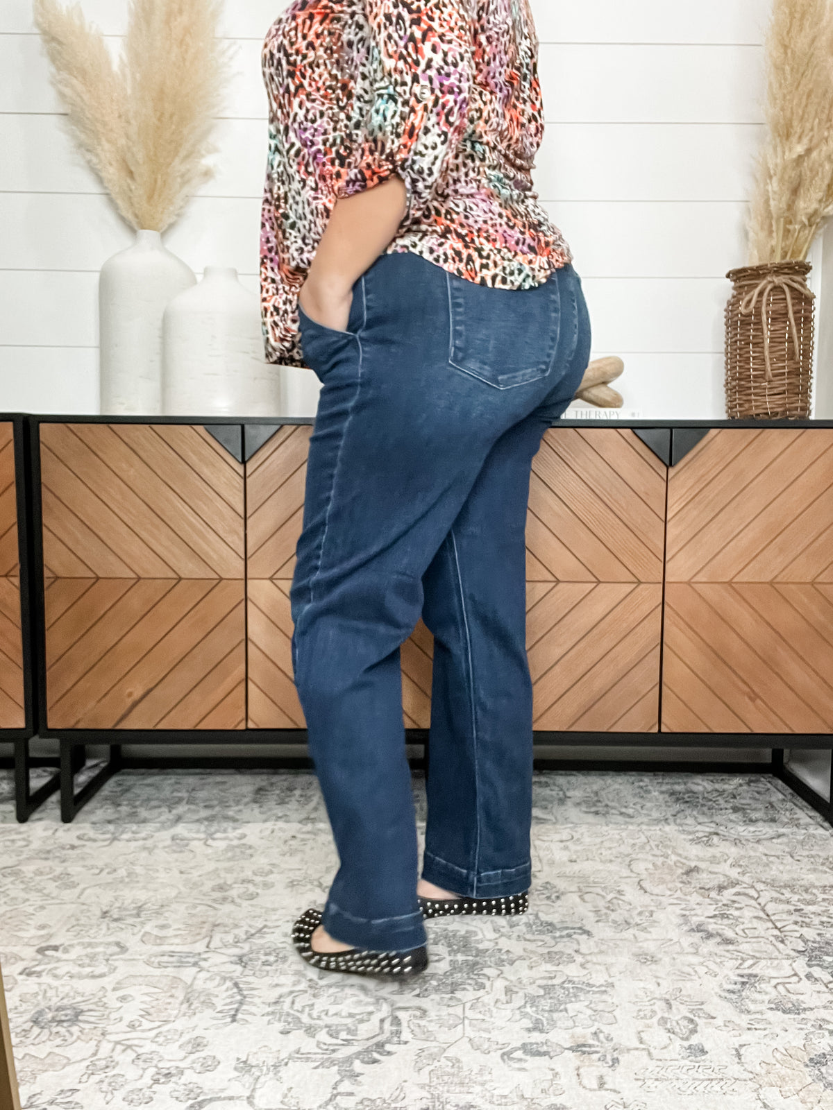 Judy Blue “Have Mercy” Double Button Trouser Wide Leg Jeans