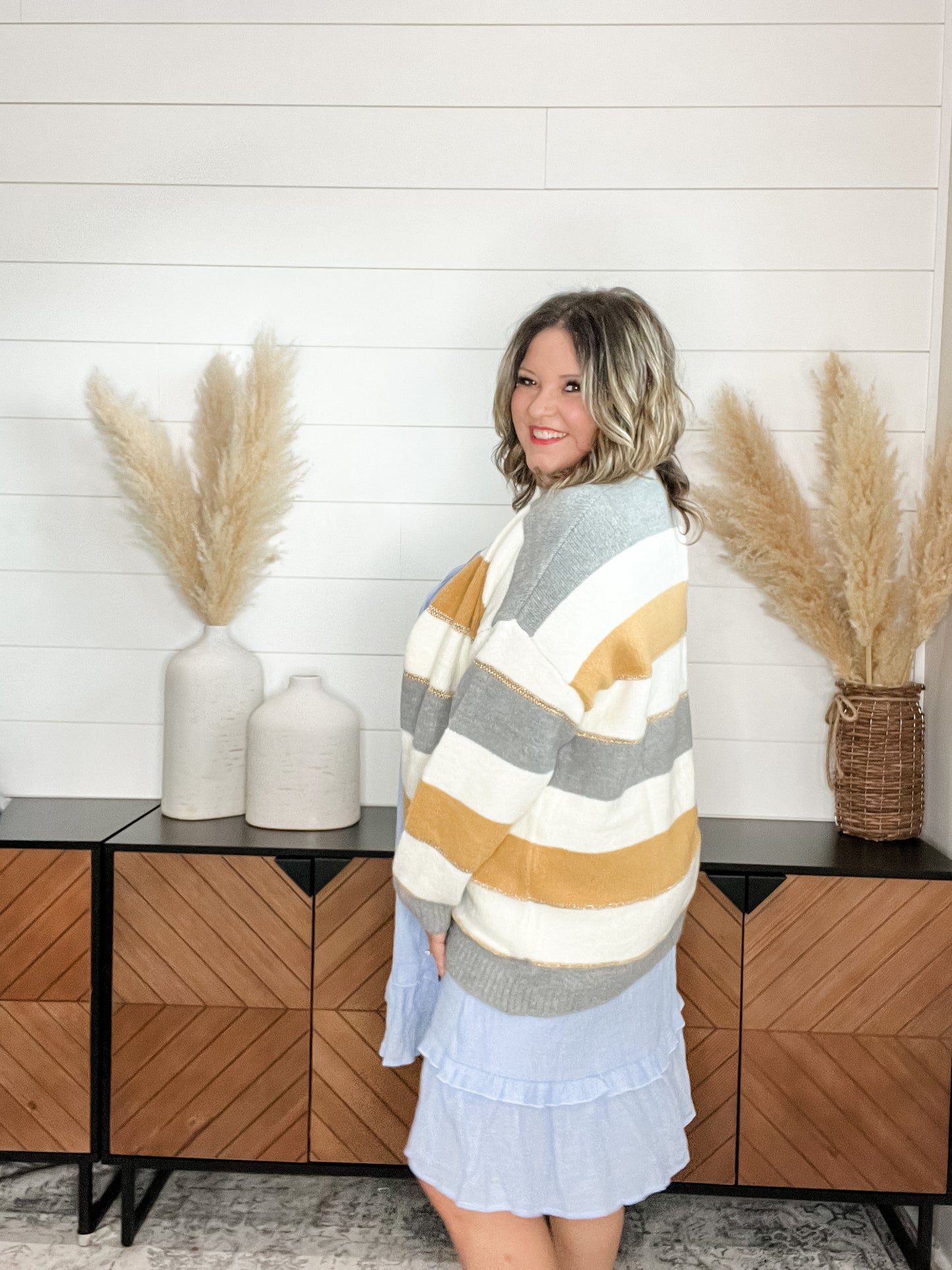 "Owl" Color Block Cardigan
