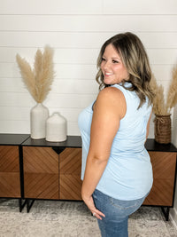 Dear Scarlett "Ok Maybe This" Sleeveless Split Neck (Blue)