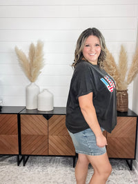 USA Embellished Oversized Boxy Tee