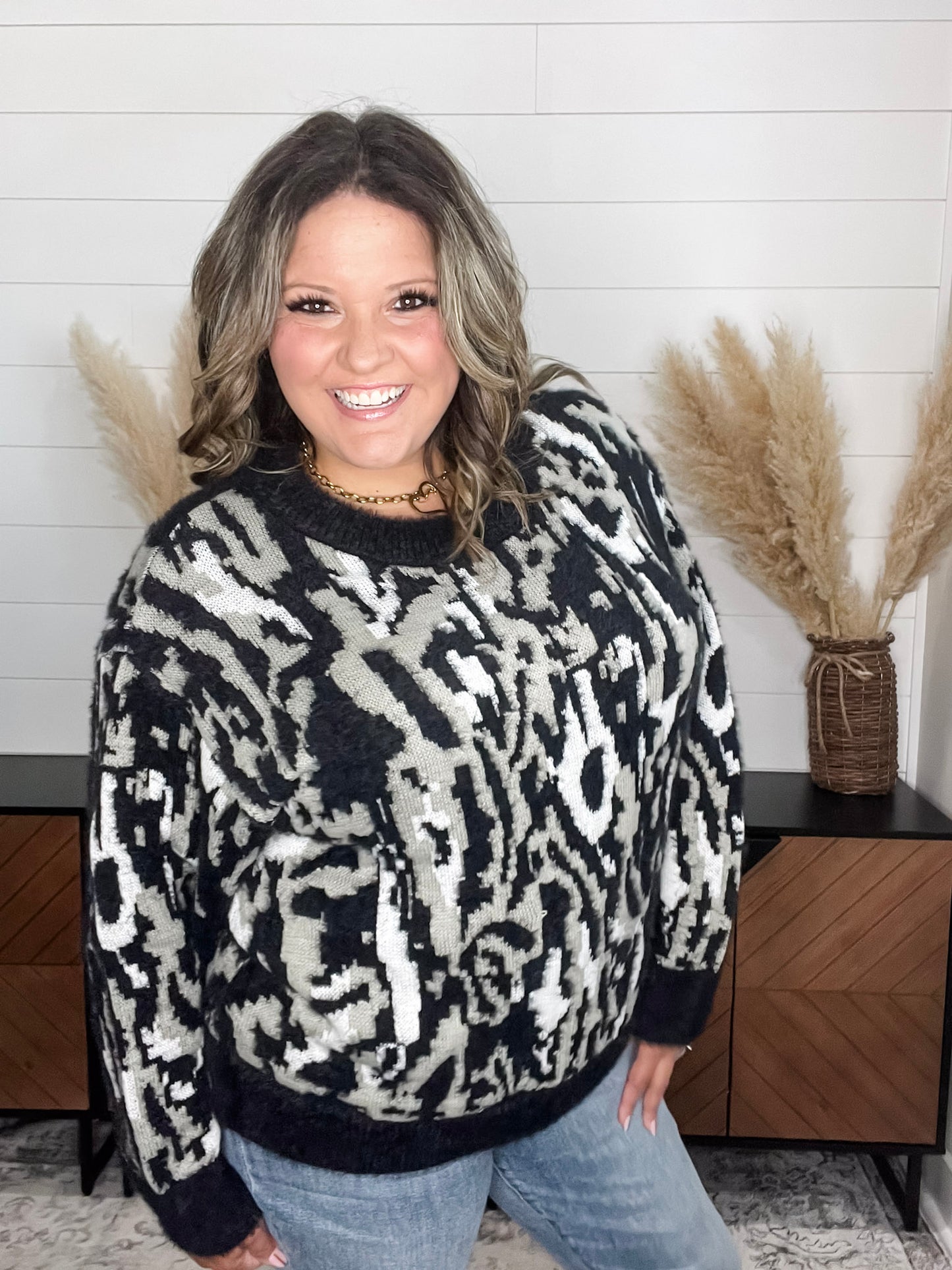"Alfie" Camo Long Sleeve Sweater