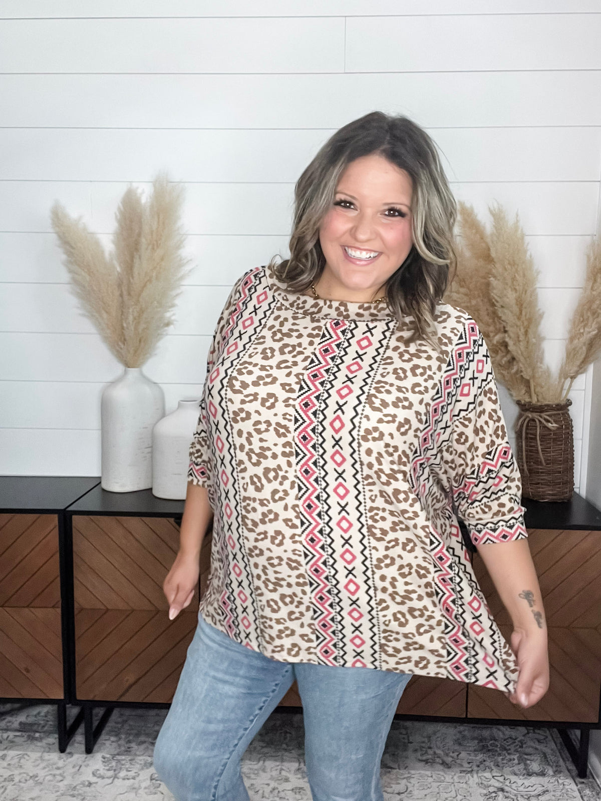 Dear Scarlett "Back At It" Short Sleeve Dolman with Cuff and Collar