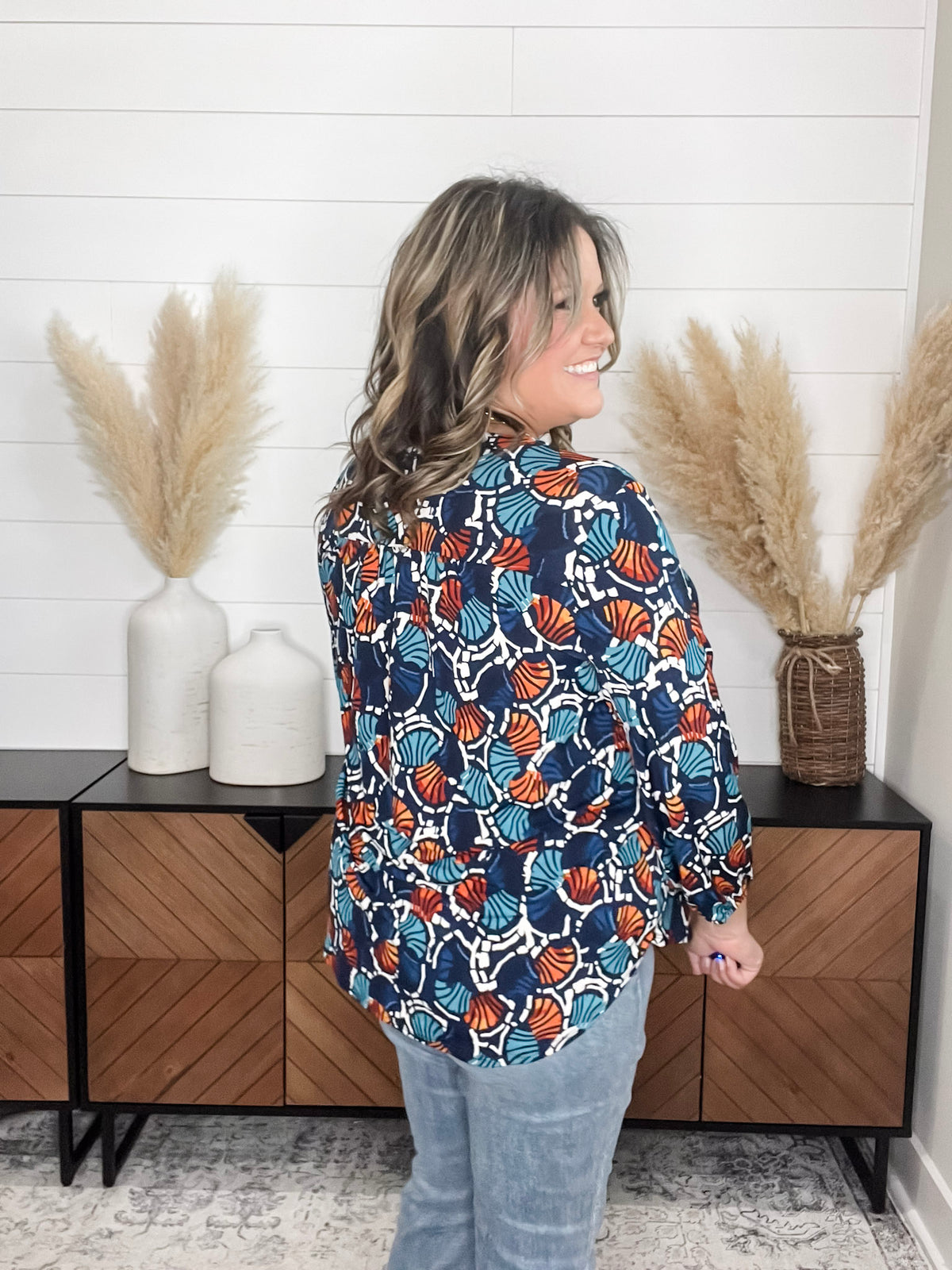 "Carter" Bubble Sleeve V Neck
