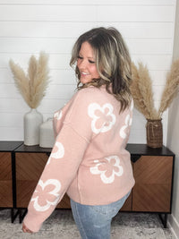 "Cartwright" Floral Print Pearl Embellished Sweater