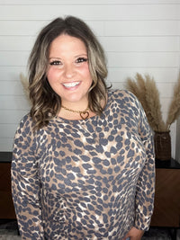 Dear Scarlett "Down With It" Animal Print Long Sleeve Weekender Style