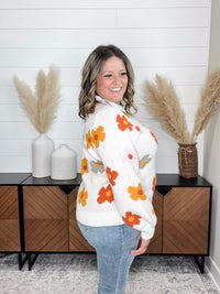 "Felicia" Fall Floral Long Sleeve Sweater