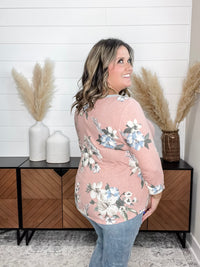 Dear Scarlett "Forgiven" Floral Long Sleeve U Neck