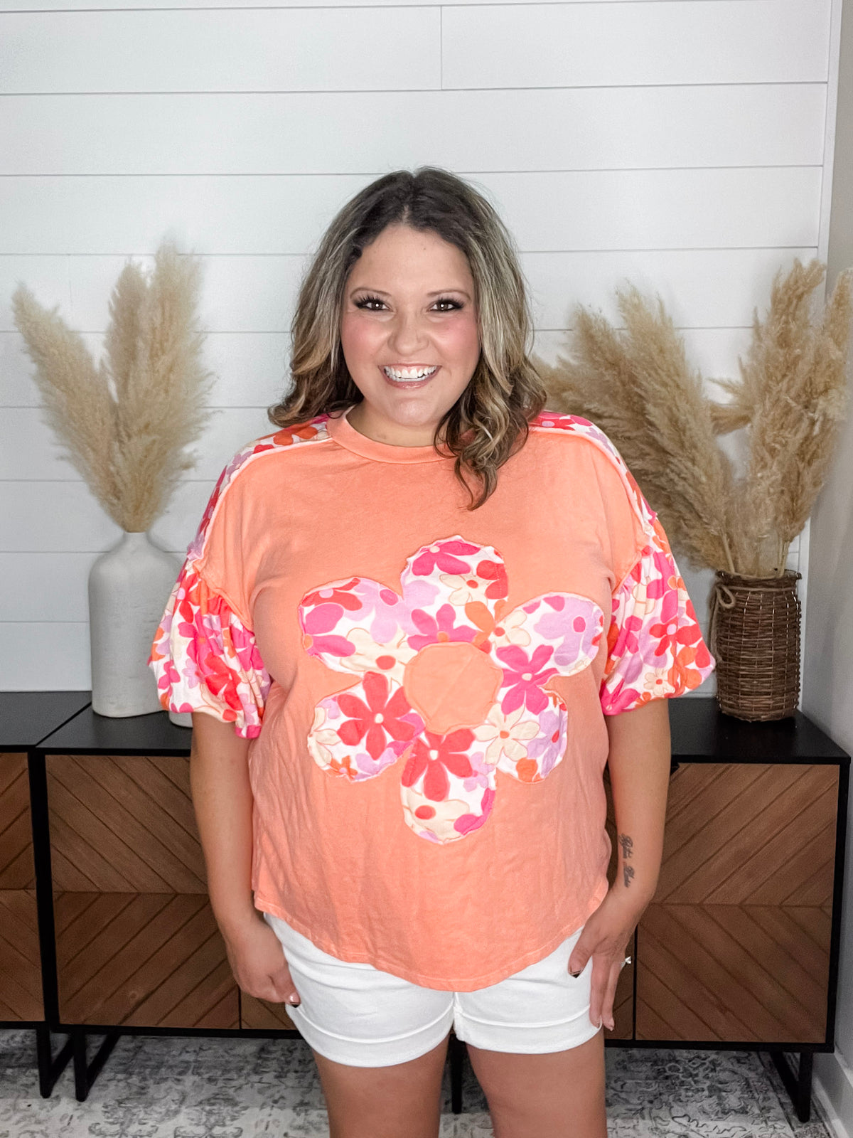 J.Her "Poppin Papaya" Balloon Sleeve
