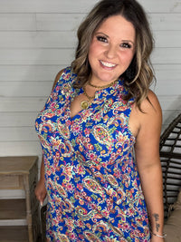Dear Scarlett "Snapper' Sleeveless Split Neck Dress with Pockets