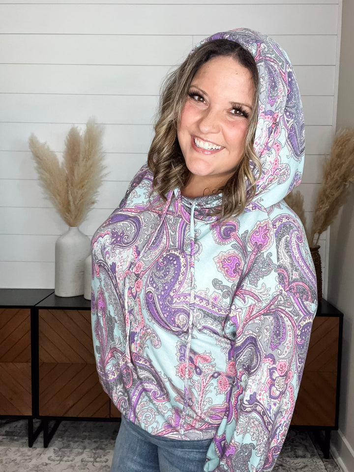 "Scottie" Paisley Balloon Sleeve Hoodie