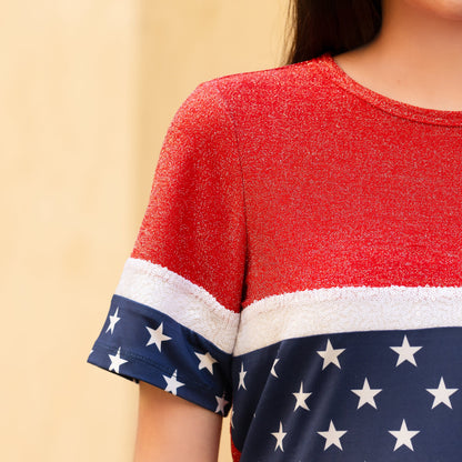 "Boom" Short Sleeve Sequin, Glitter and Shine