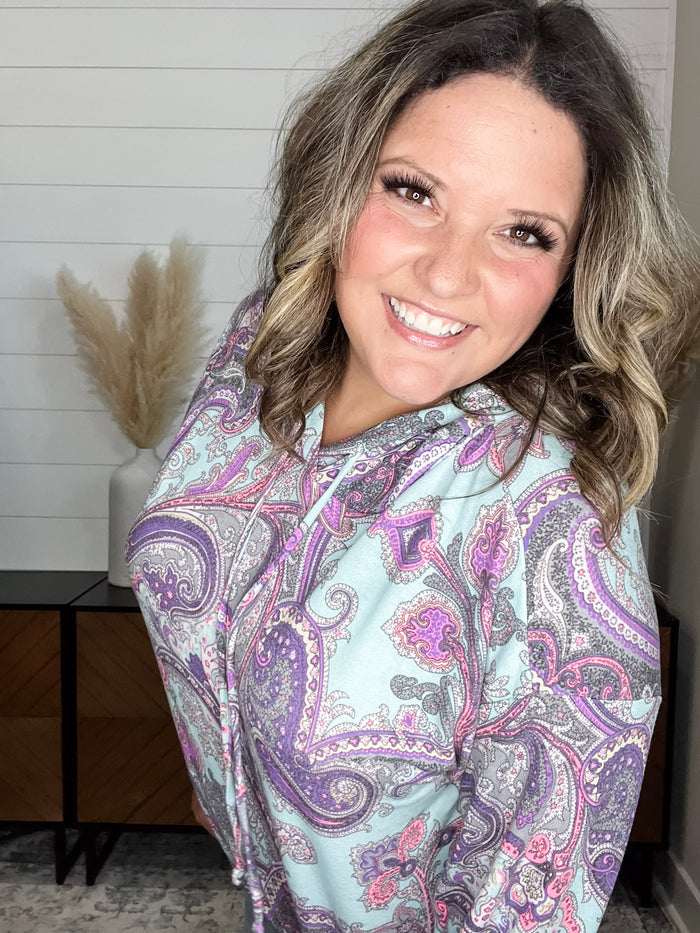 Dear Scarlett "Scottie" Paisley Balloon Sleeve Hoodie