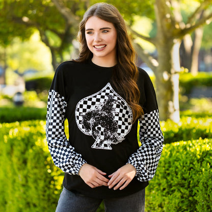 "Ride Em Cowboy" Checkered Long Sleeve