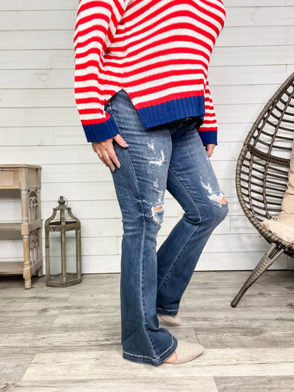 Judy Blue "Saddle Up" Buttonfly Flare Jeans