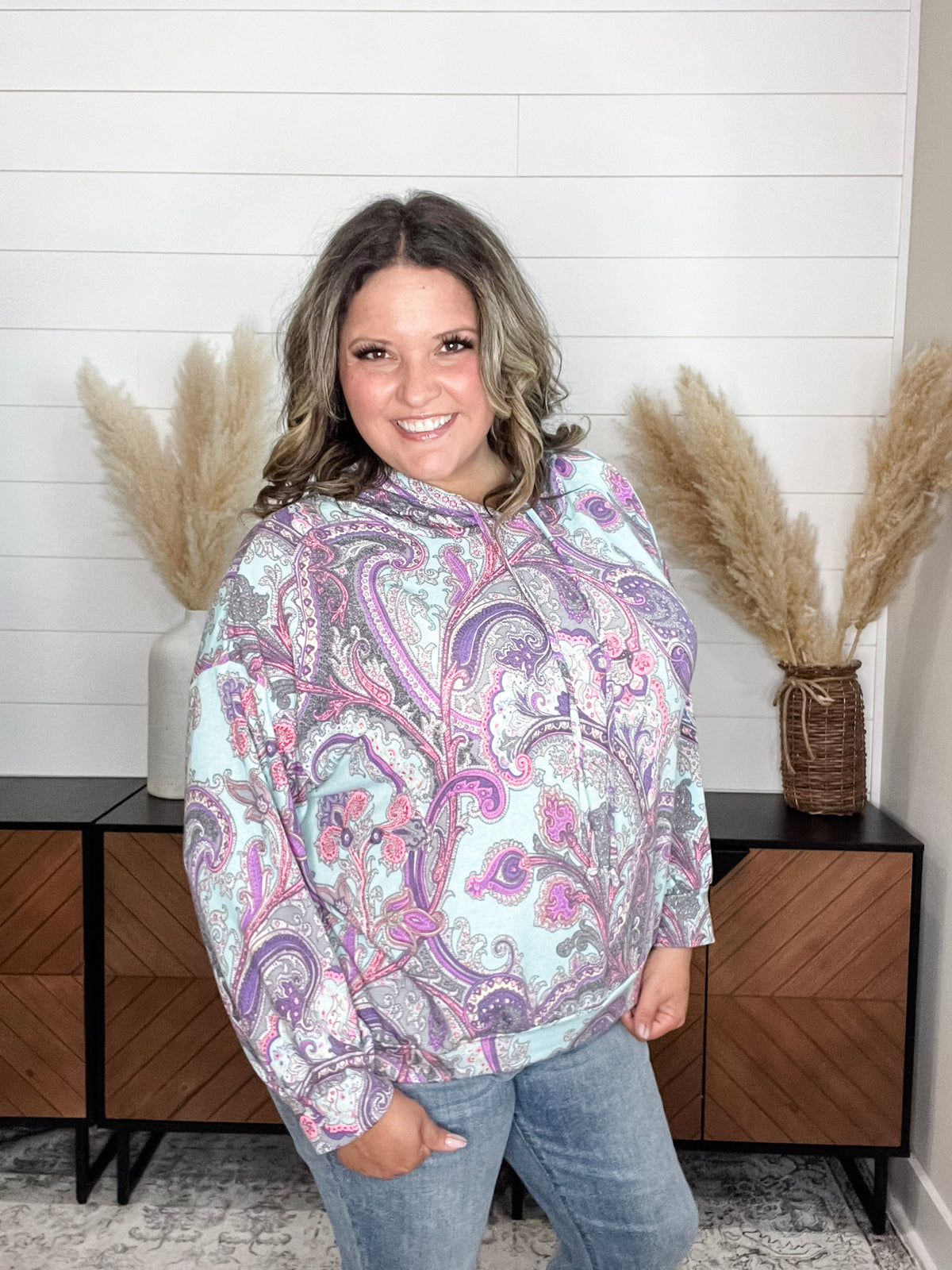 Dear Scarlett "Scottie" Paisley Balloon Sleeve Hoodie