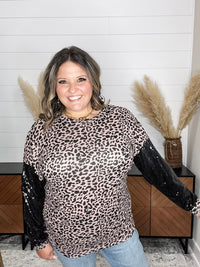 "Mister" Sequined Long Sleeve Animal Print