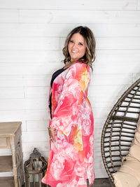 "Rose Water" Wide Sleeve Kimono