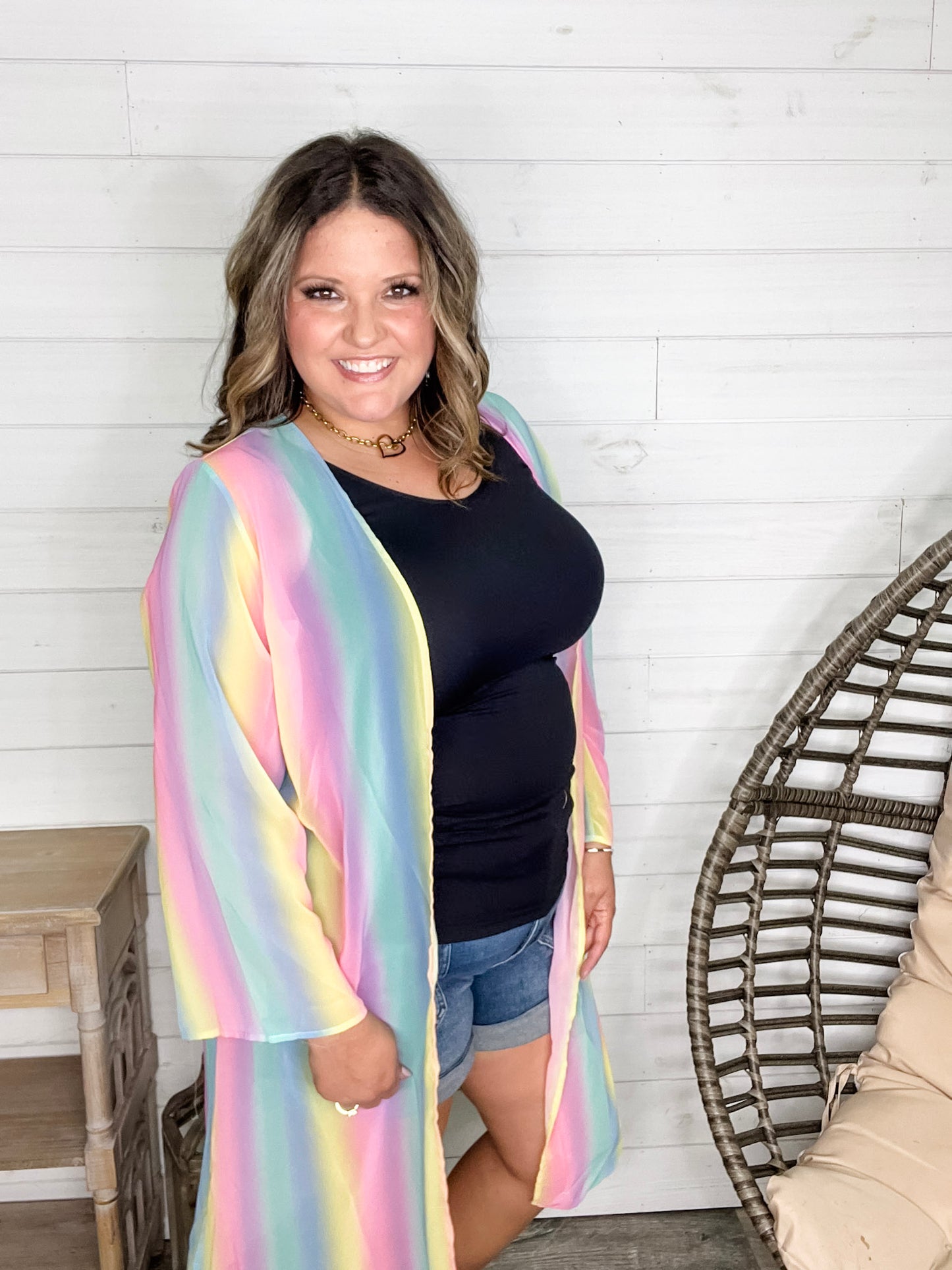 "Candy Crush" Sheer Lightweight Kimono