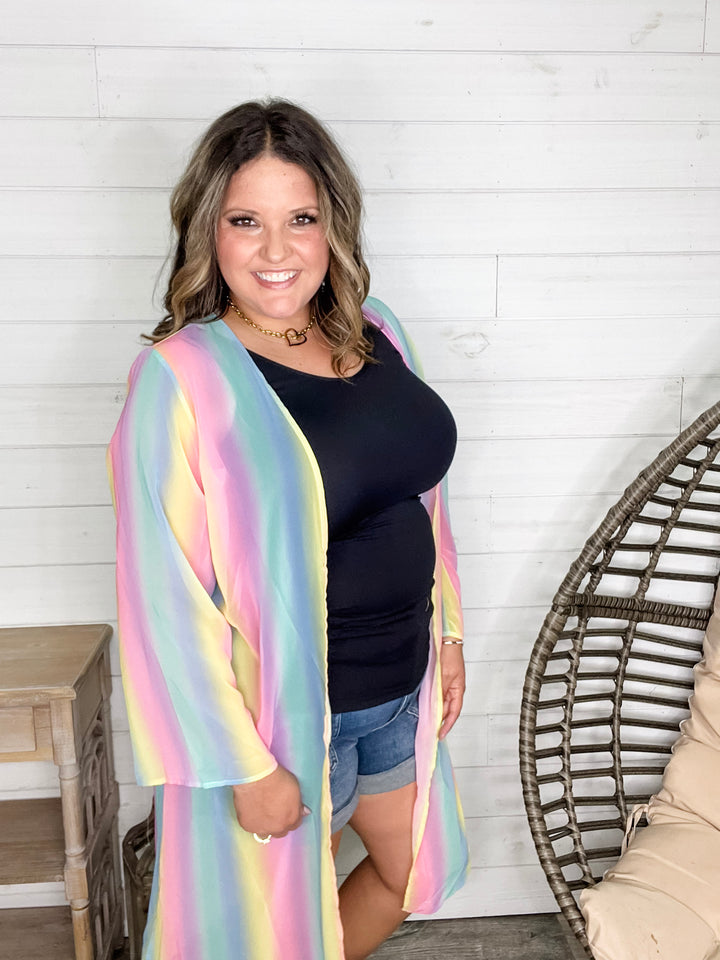 "Candy Crush" Sheer Lightweight Kimono