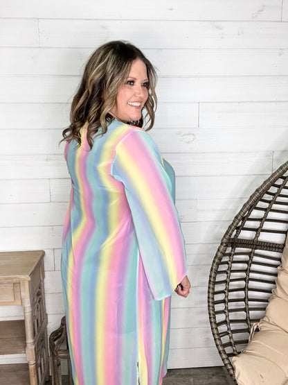 "Candy Crush" Sheer Lightweight Kimono