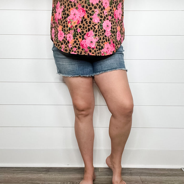 Judy Blue Tummy Control Double Button Bermuda Denim Shorts – Hello