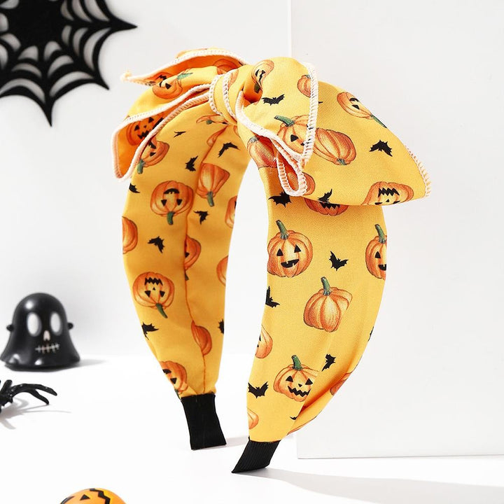 Jack-O-Lantern & Bat Bow Headband