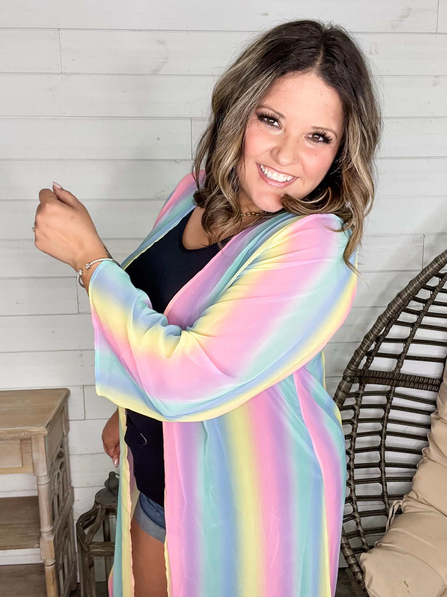 "Candy Crush" Sheer Lightweight Kimono