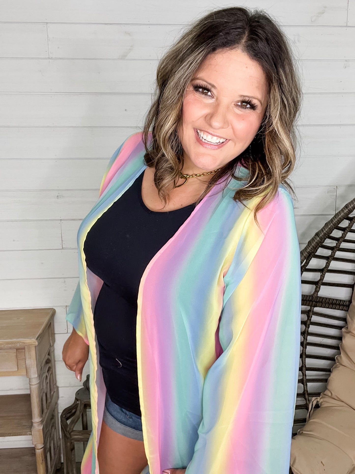 "Candy Crush" Sheer Lightweight Kimono