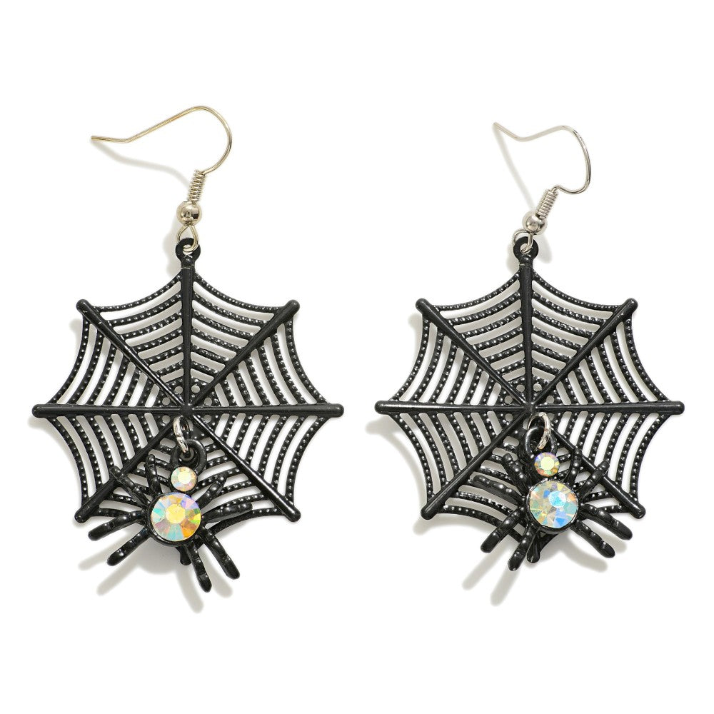 Spider in Web Earrings