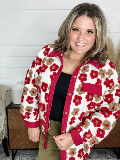 "Thornhill" Floral Sherpa Shacket