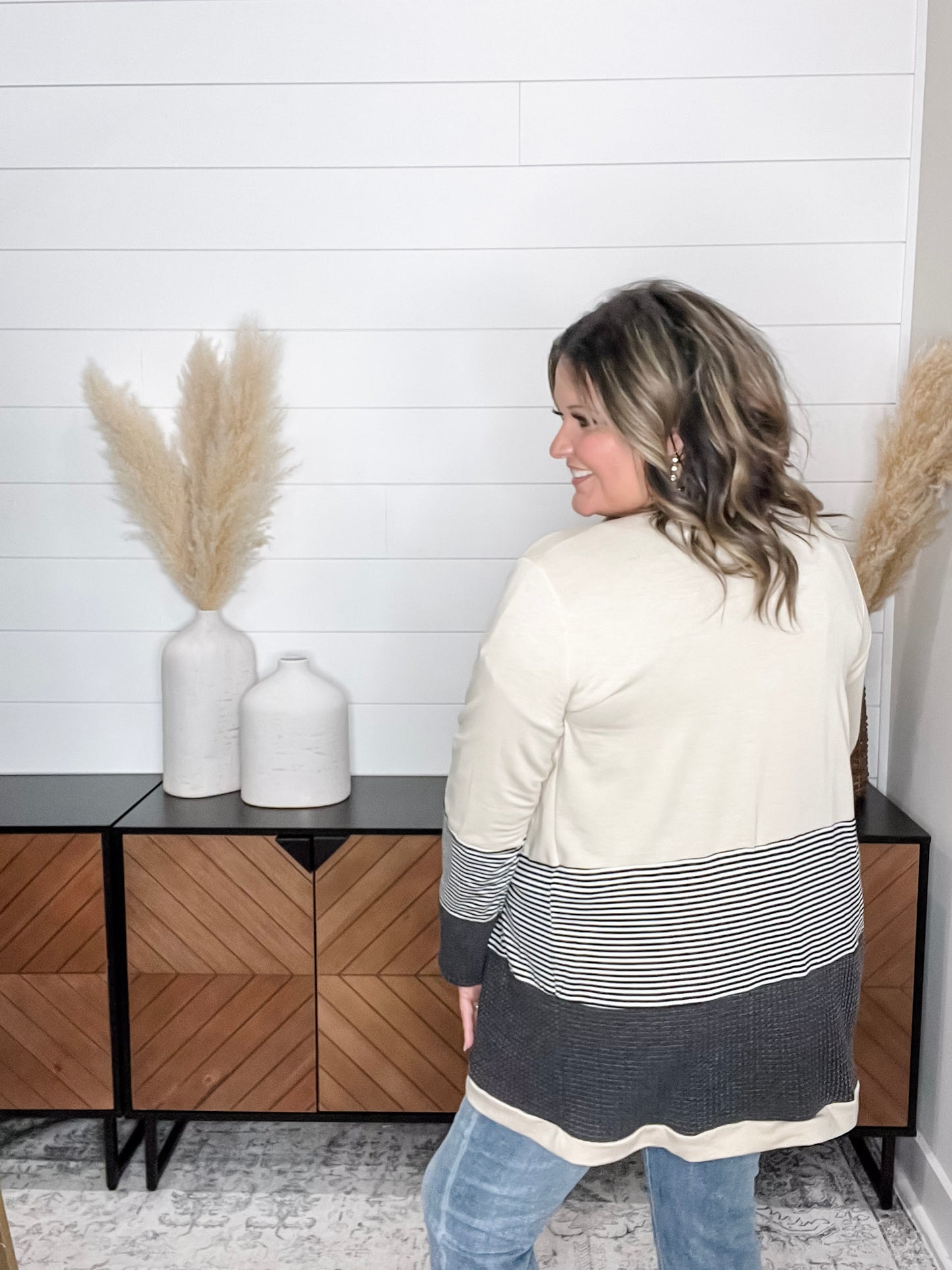 "Merilynn" Patternblock Cardigan (Multiple Colors)