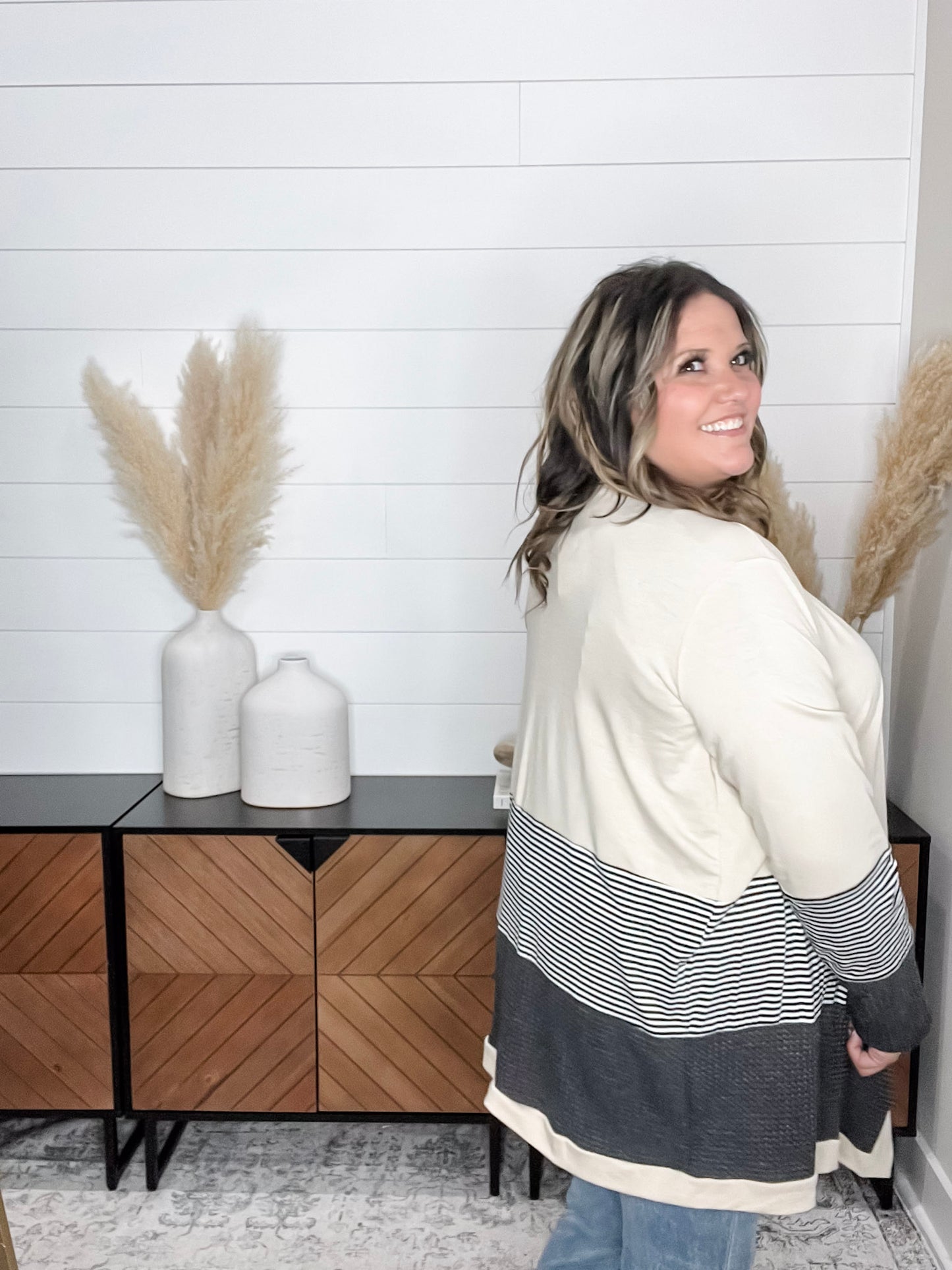 "Merilynn" Patternblock Cardigan (Multiple Colors)