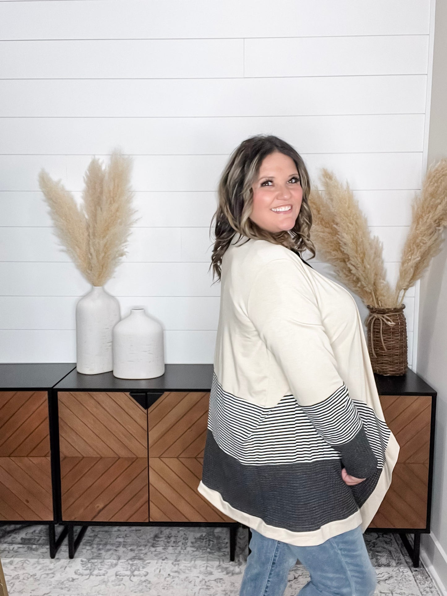 "Merilynn" Patternblock Cardigan (Multiple Colors)