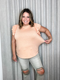 Dreamcicle ruffle cap sleeve tee