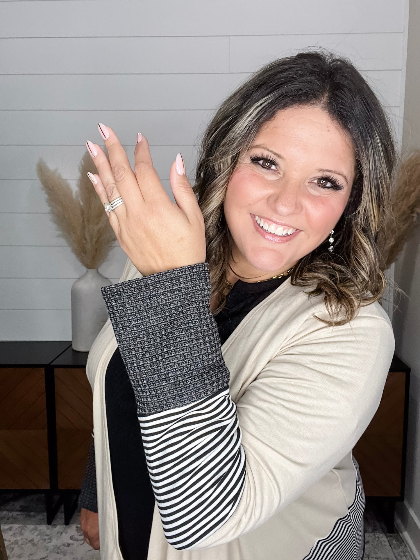 "Merilynn" Patternblock Cardigan (Multiple Colors)