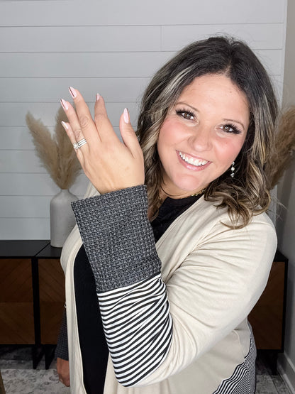 "Merilynn" Patternblock Cardigan (Multiple Colors)