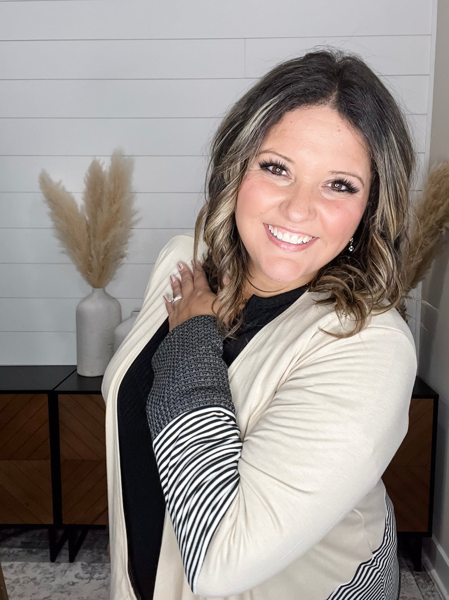 "Merilynn" Patternblock Cardigan (Multiple Colors)