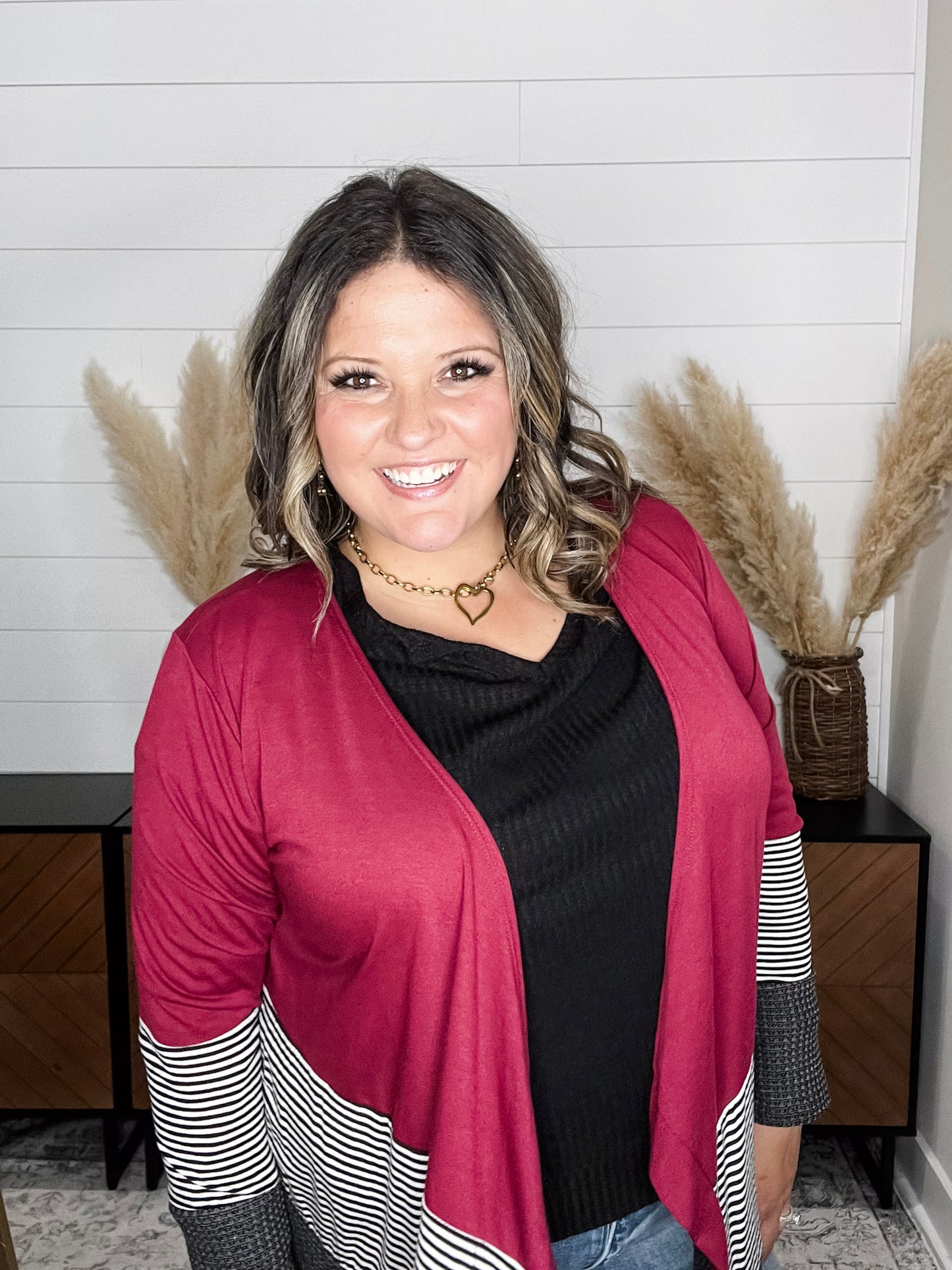"Merilynn" Patternblock Cardigan (Multiple Colors)