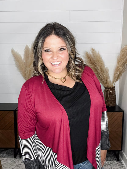 "Merilynn" Patternblock Cardigan (Multiple Colors)
