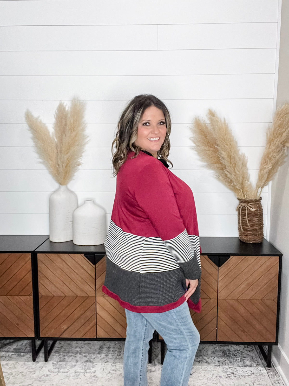 "Merilynn" Patternblock Cardigan (Multiple Colors)