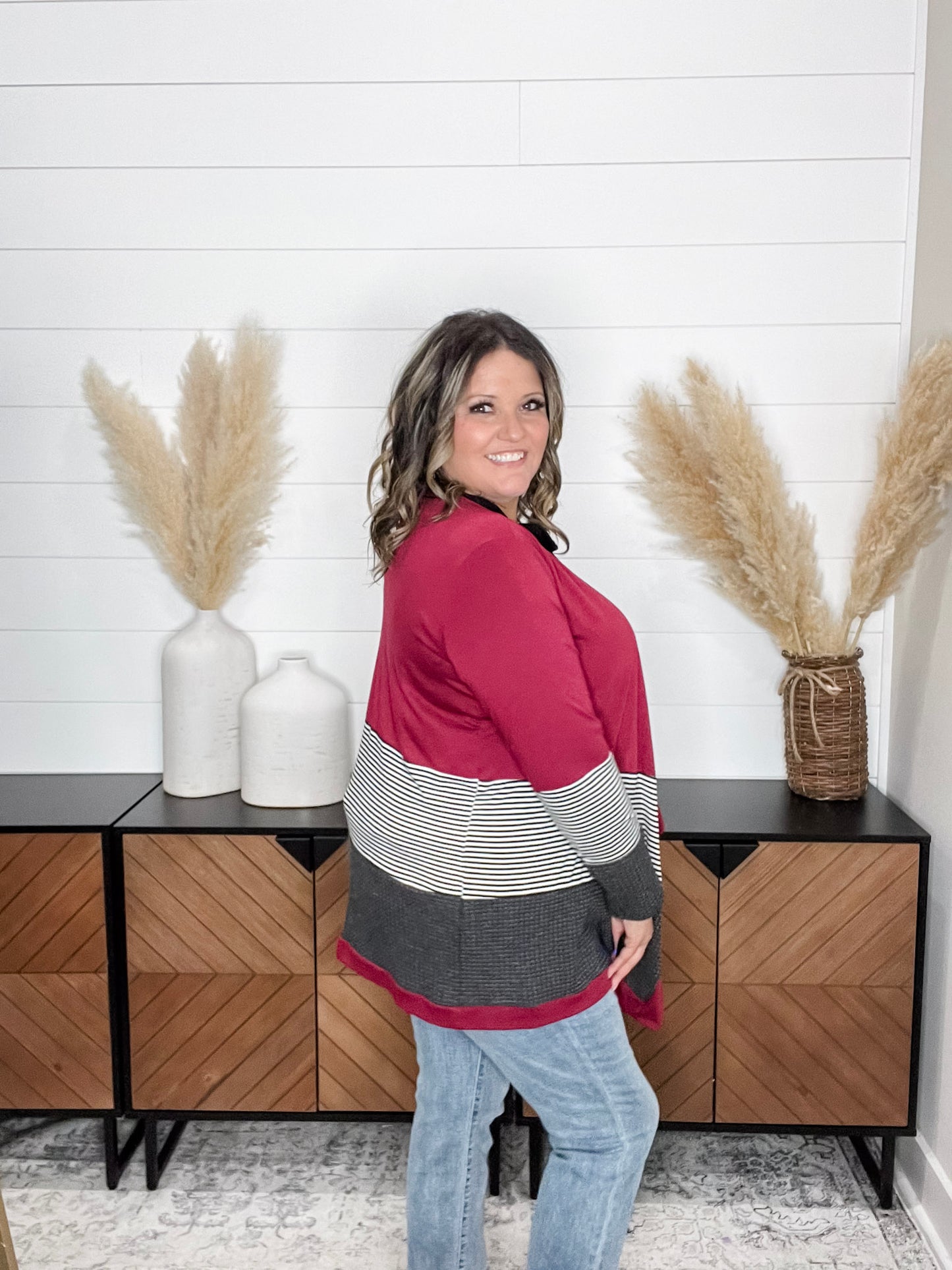 "Merilynn" Patternblock Cardigan (Multiple Colors)